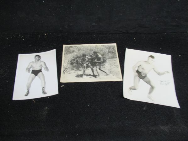 1940's Through 1960's Wrestling & Fighting Lot of (3) Original Photos