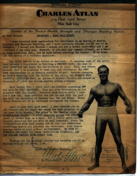 1950 Charles Atlas Multi-Page Promotional Pamphlet - Physical Culture