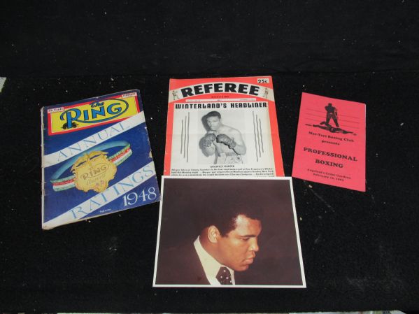 1940's - 1990's Boxing Memorabilia Lot of (4) Items