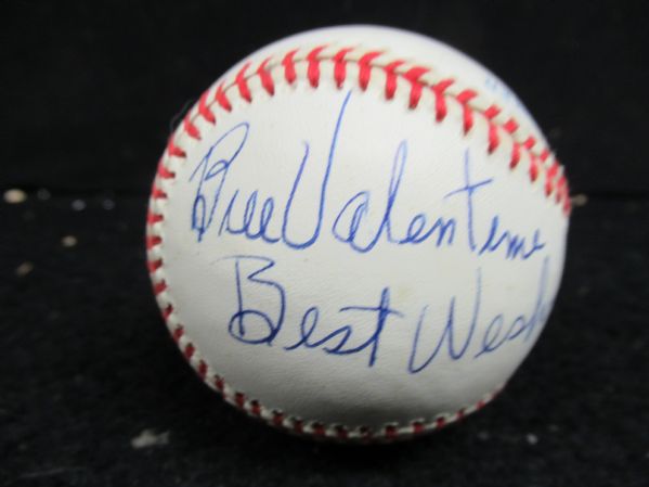Bill Valentine (                     ) Autographed OAL Baseball 
