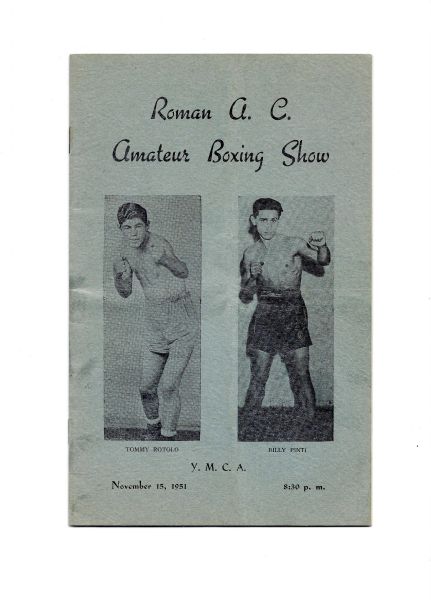 1951 Tommy Rotolo vs. Billy Pinti Boxing Program