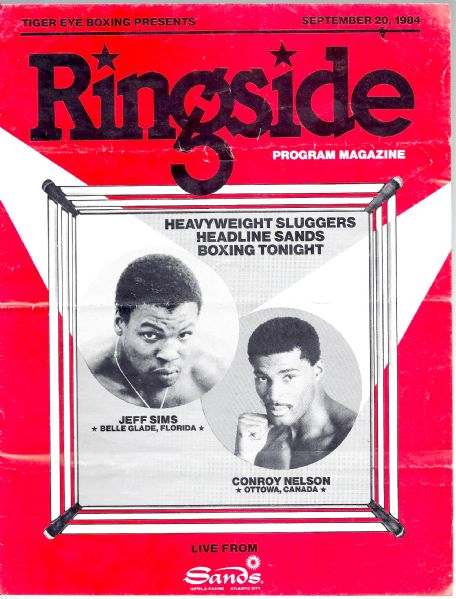 1984 Jeff Sims vs. Conroy Nelson Boxing Program