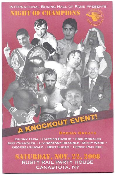 2008 Boxing HOF Night of Champions Program  at Canastota, NY