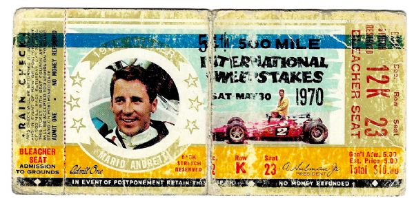 1970 Indianapolis 500 Ticket Stub 