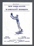 1941 NY (Football) Giants vs. Washington Redskins NFL Program