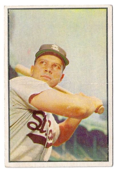 1953 Vic Wertz Bowman Color Baseball Card 
