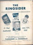 1958 Joey Giardello vs. Del Flanagan - Middleweight Fight - Boxing Program