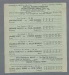 1934 Syracuse, NY One Page Boxing Scorecard 