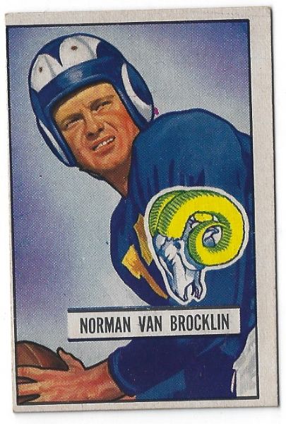 1951 Norm Van Brocklin (NFL) Bowman* Rookie* Card