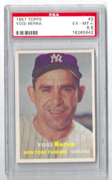 1957 Yogi Berra (HOF) Topps Card PSA Graded 6.5 Ex-Mt  