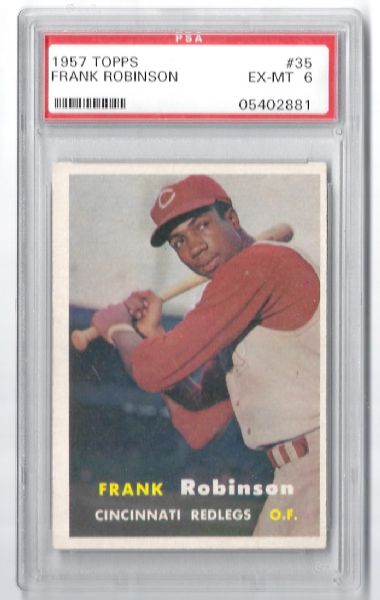 1957 Frank Robinson (HOF) Rookie Card Topps # 35 PSA graded 6 Ex-Mt