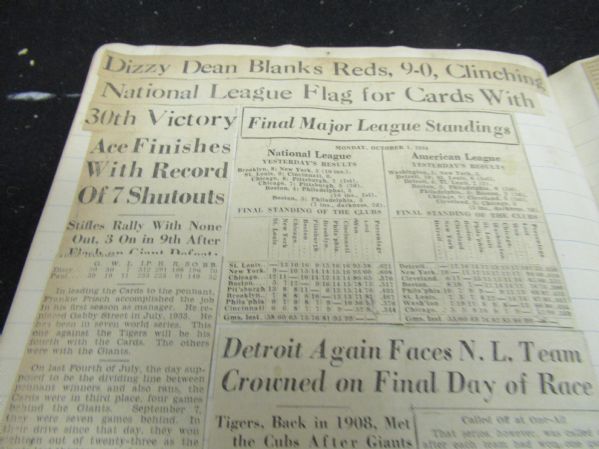 1934 Baseball: Dizzy Dean Clinches NL Pennant for Cards - Track & Tennis Also
