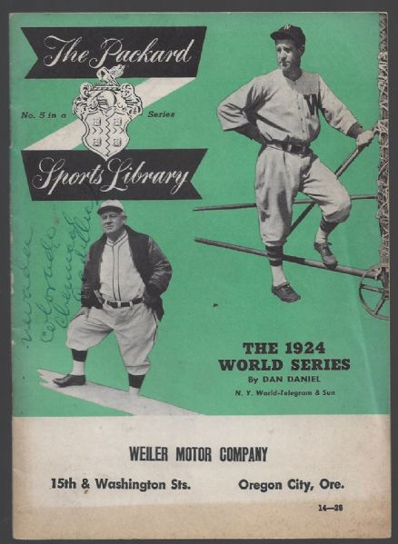 1924 World Series - Packard Automobile - Historical Booklet
