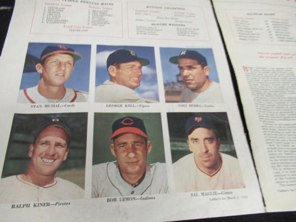 1952 Collier's Magazine Baseball Coloroto Full Page Center Spread