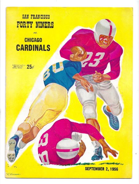 1956 SF 49'ers (NFL) vs. Chicago Cardinals Football Program