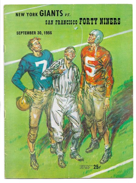  1956 SF 49'ers (NFL) vs. NY Giants Football Program at Kezar Stadium