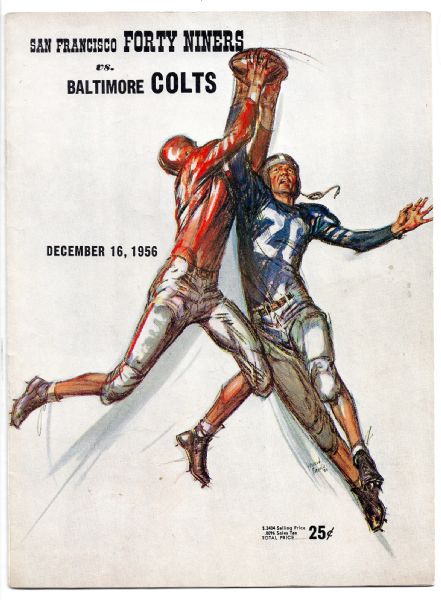 1956 SF 49'ers (NFL) vs. Baltimore Colts Football Program at Kezar Stadium
