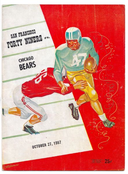 1957 SF 49'ers (NFL) vs. Chicago Bears Football Program at Kezar Stadium 