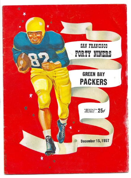 1957 SF 49'ers (NFL) vs. Green Bay Packers Football Program at Kezar Stadium 