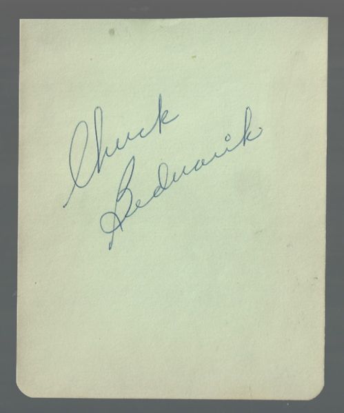 Chuck Bednarik (Pro Football HOF) Autographed Paper with COA