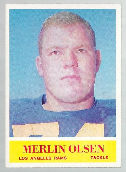 1964 Merlin Olsen (Pro Football - HOF) Philadelphia Gum *Rookie* Card