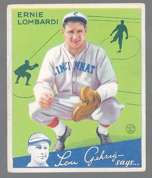 1934 Ernie Lombardi (HOF) Goudey Baseball Card