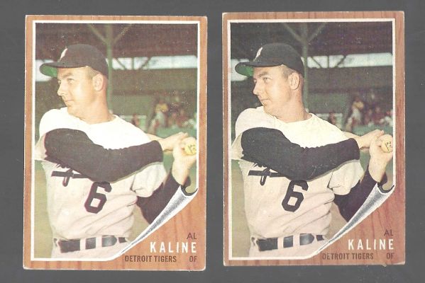1962 Al Kaline (HOF) Topps Baseball Card Lot of (2)