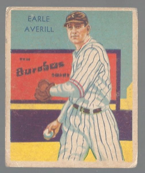 1935 Earle Averill (HOF) Diamond Stars Baseball Card