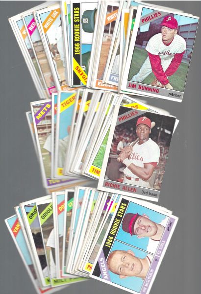 1966 Topps Baseball Cards Big Lot of (85)