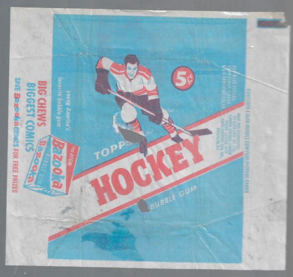 1954-55 Topps 5 Cent Hockey Wrapper - Extremely Rare