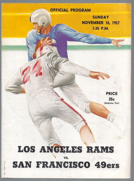 1957 LA Rams vs. SF 49'ers (NFL) Official Program at LA