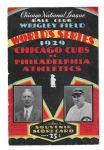 1929 World Series Program (Chicago Cubs vs. Philadelphia Athletics