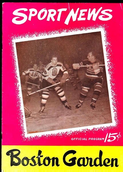 1946 Boston Bruins vs. NY Rangers (NHL) Hockey Program