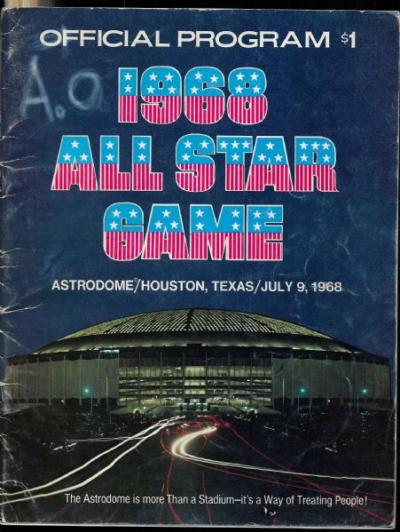 1968 MLB All-Star Game Official Program at Houston