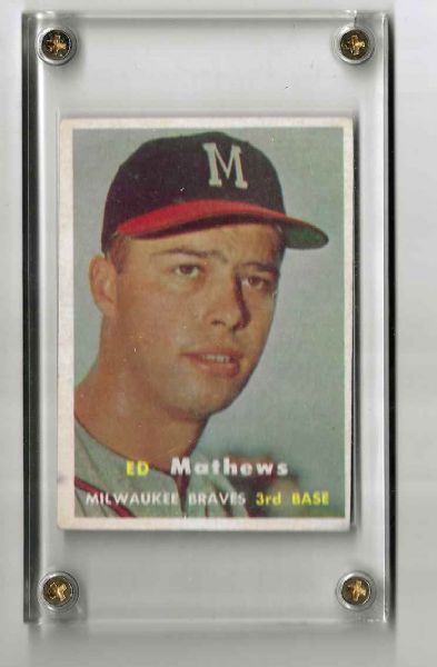 1957 Eddie Mathews (HOF) Topps Baseball Card 