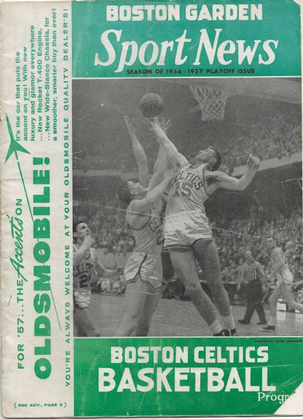 1956 - 57 Boston Celtics (NBA) Play-Off Program - Missing Center Pages