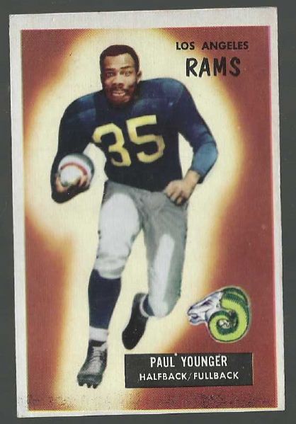 1955 Paul Younger (LA Rams) Bowman Football Card