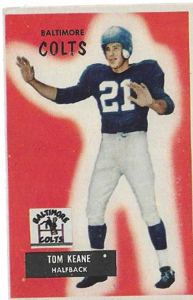 1955   Tom Keane  (NY Giants )  Bowman Football Card