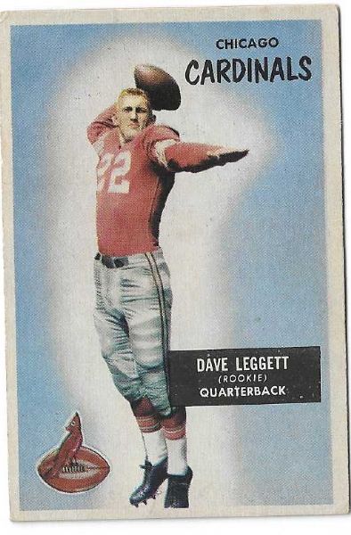 1955  Dave Leggett   ( Chicago Cardinals ) Bowman Football Card