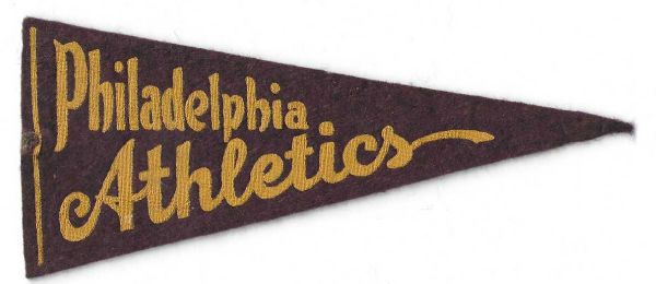 C. Late 1930's Philadelphia Athletics BF3 Smaller size Pennant (Brown Version) - # 2