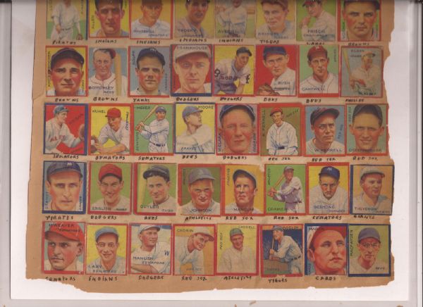 1935 Goudey 4 in 1 Baseball Scrapbook Page Loaded with Hall of Famers