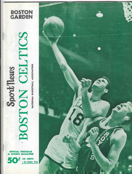 1967 - 68 Boston Celtics (NBA) Official Program vs. Cincinnati Royals 