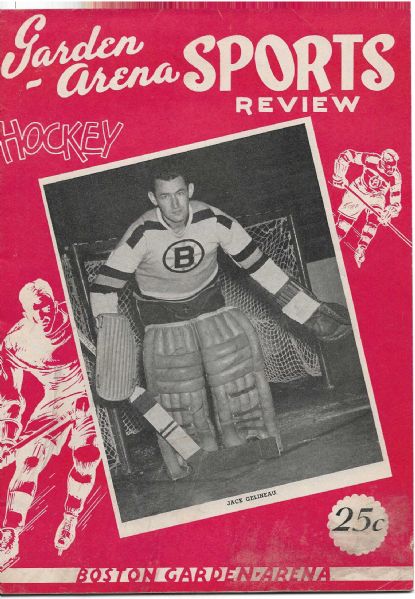 1949 - 50 Boston Bruins (NHL) vs. NY Rangers Hockey Program 