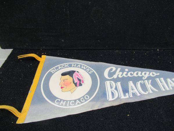 1950's Chicago Blackhawks (NHL) Full Size Felt Pennant