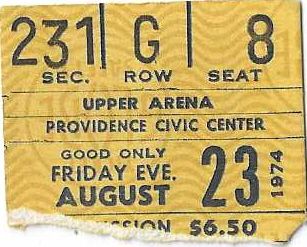 1974 Three Dog Night & SHF Band Rock Concert Ticket Stub #1