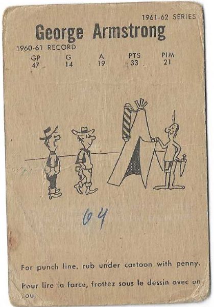 1961 - 62 George Armstrong Parkhurst Hockey Card