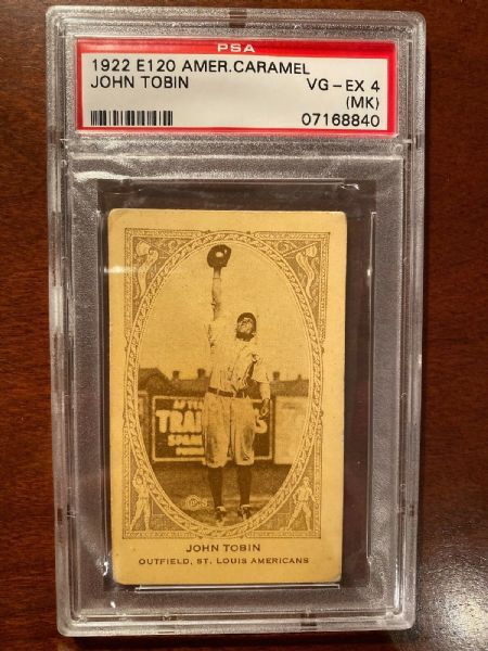 1922 John Tobin (St. Louis Browns) E120 American Caramel Card