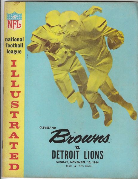 1964 Cleveland Browns (NFL) vs. Detroit Lions Pro Football Program
