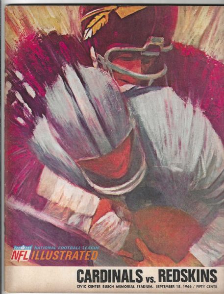1966 St. Louis Cardinals vs. Washington Redskins Pro Football Program