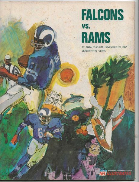 1967 Atlanta Falcons vs. LA Rams  Pro Football Program